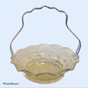 Rare Yellow 2 pc Glass Pickle/Relish Dish